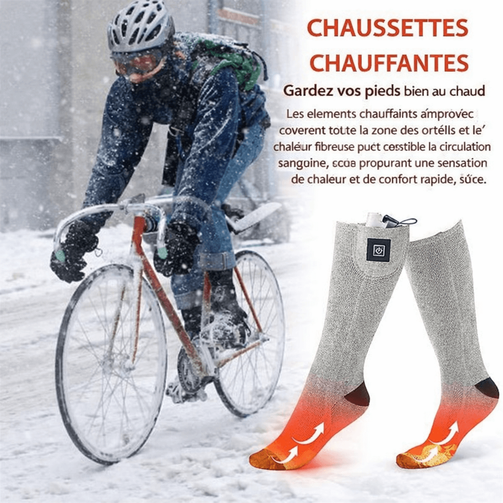 Chaussettes chauffantes électriques à température réglable